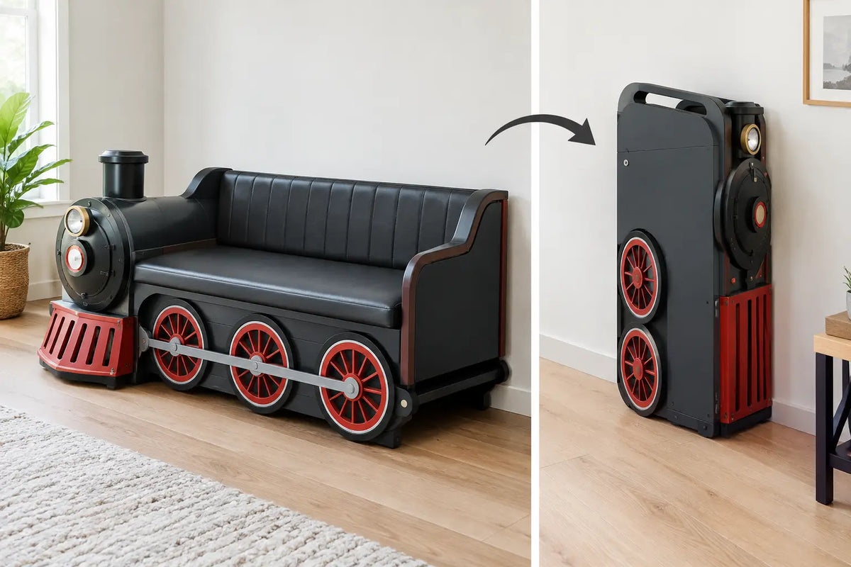 Locomotive Bench Transformation That Saves Space