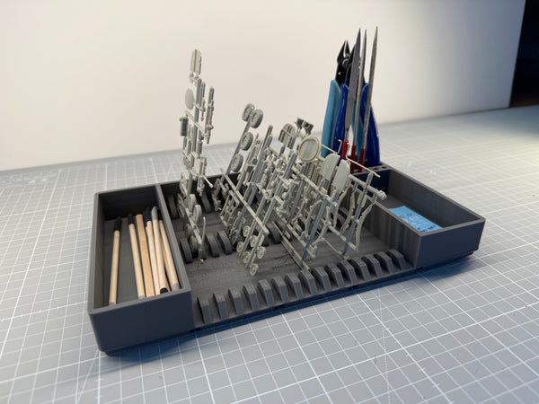 Sprue, Parts & Decal Station | Modular Workbench Organiser with Free Base