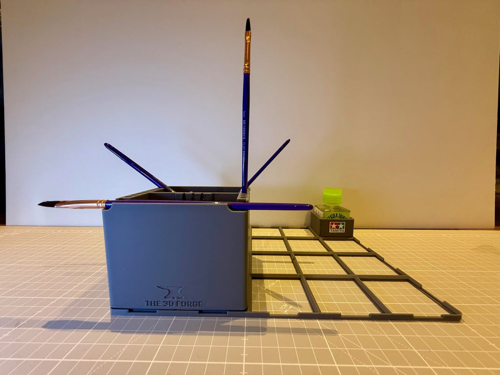 Modular Brush Wash Station Water Pot Holder Drying Stand Hobby Desk Grid System