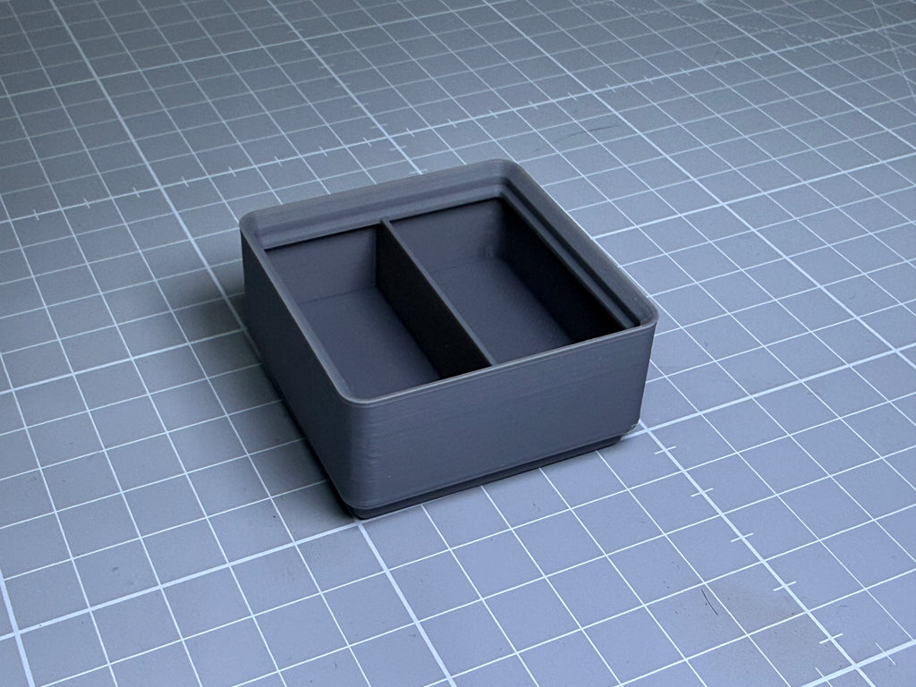 Stackable 3D Printed Bins 50x50 w/ Dividers + Free Base - Desk Organiser