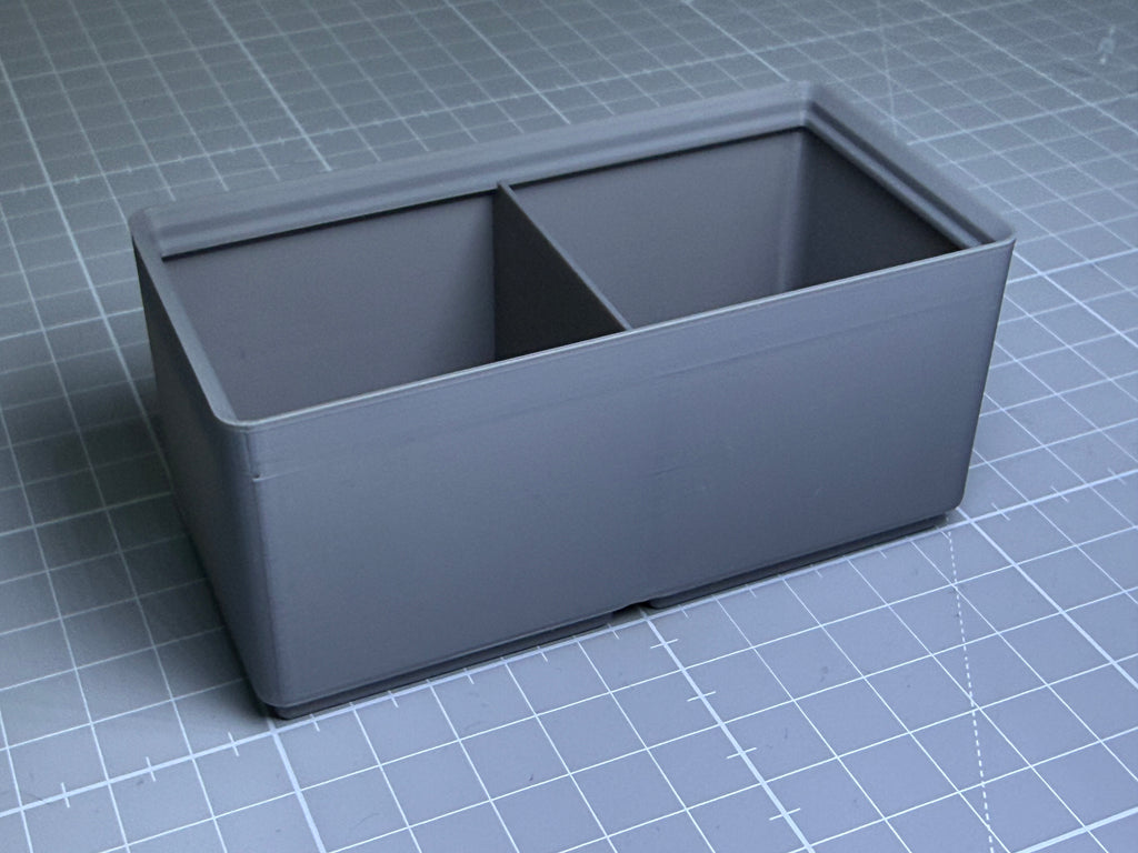 Stackable 3D Printed Bins 100x50 w/ Dividers + Base - Desk Organiser