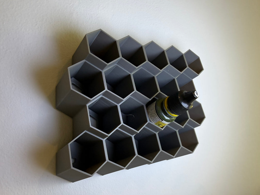 Hex Wall Paint Dropper Bottle Holder | Army Painter, Vallejo, AK and Hataka