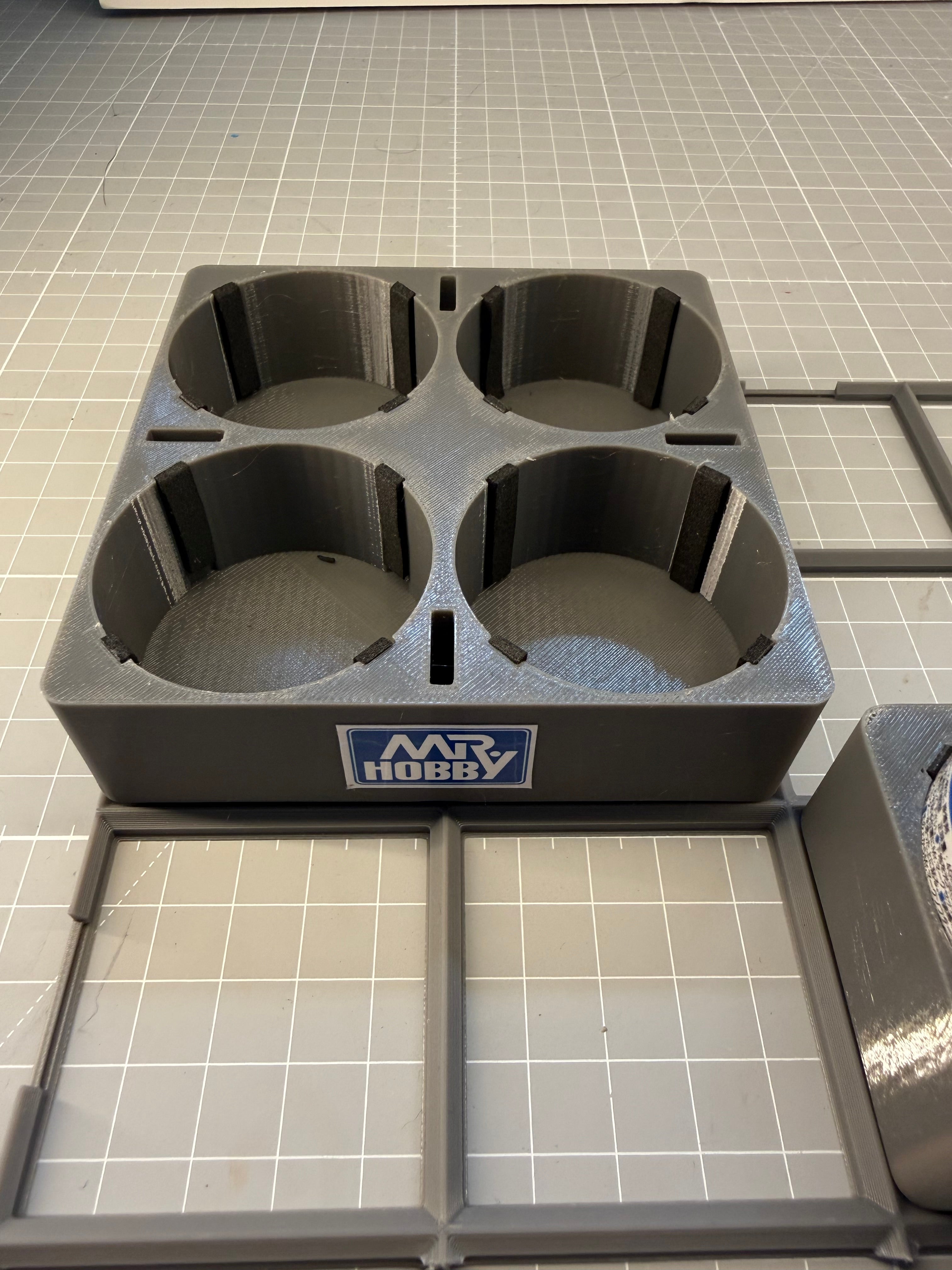 Mr. Hobby Decal Station with FREE Base | Mark Setter & Softer Bottle Holder | Modular Workbench Organiser | Scale Modelling Tools