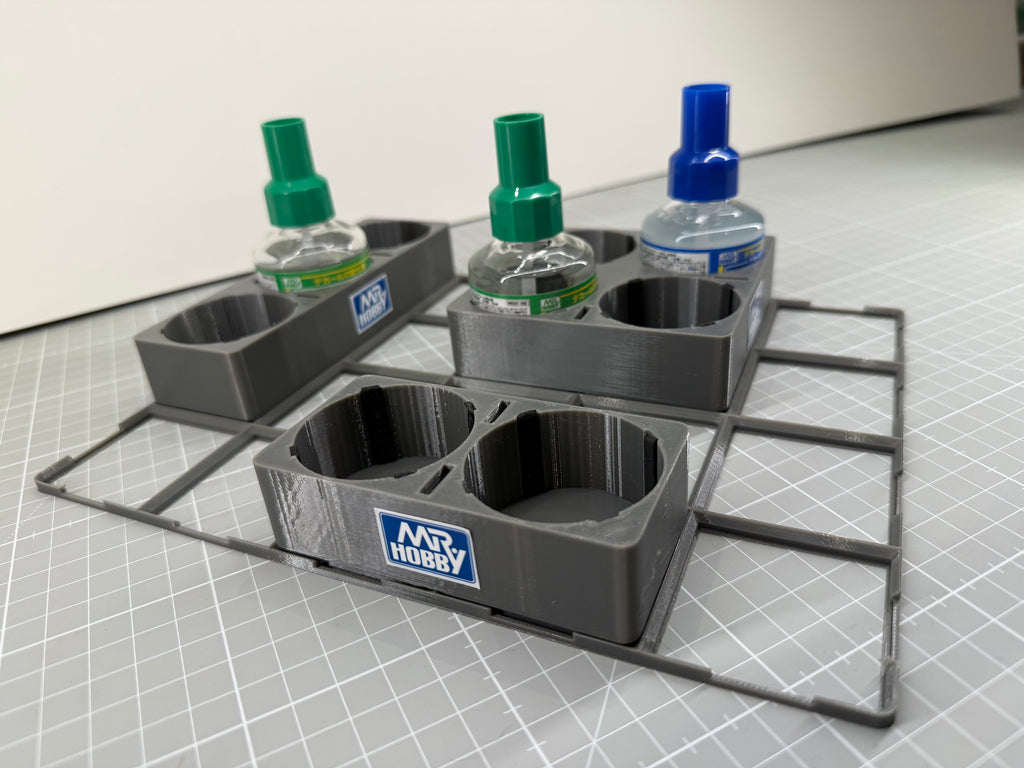 Mr. Hobby Decal Station with FREE Base | Mark Setter & Softer Bottle Holder | Modular Workbench Organiser | Scale Modelling Tools