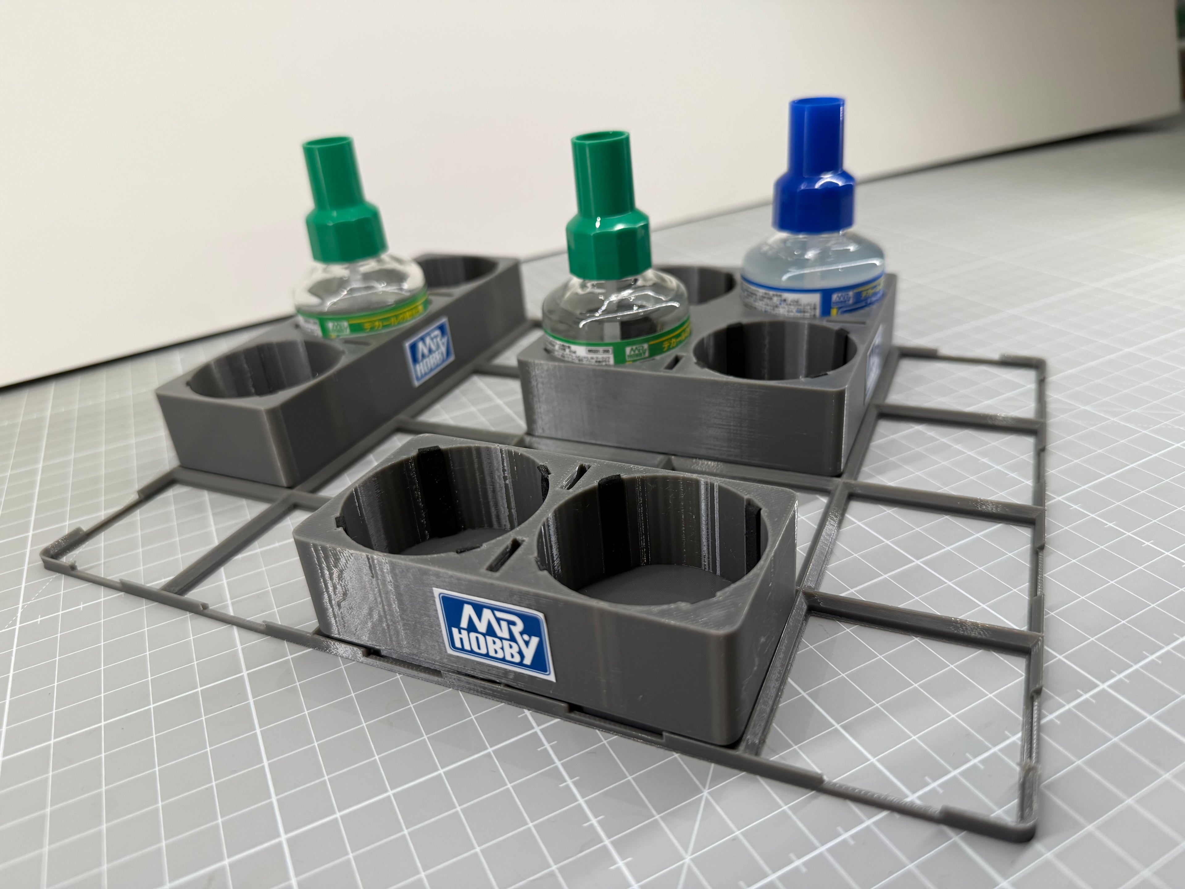 Mr. Hobby Decal Station with FREE Base | Mark Setter & Softer Bottle Holder | Modular Workbench Organiser | Scale Modelling Tools