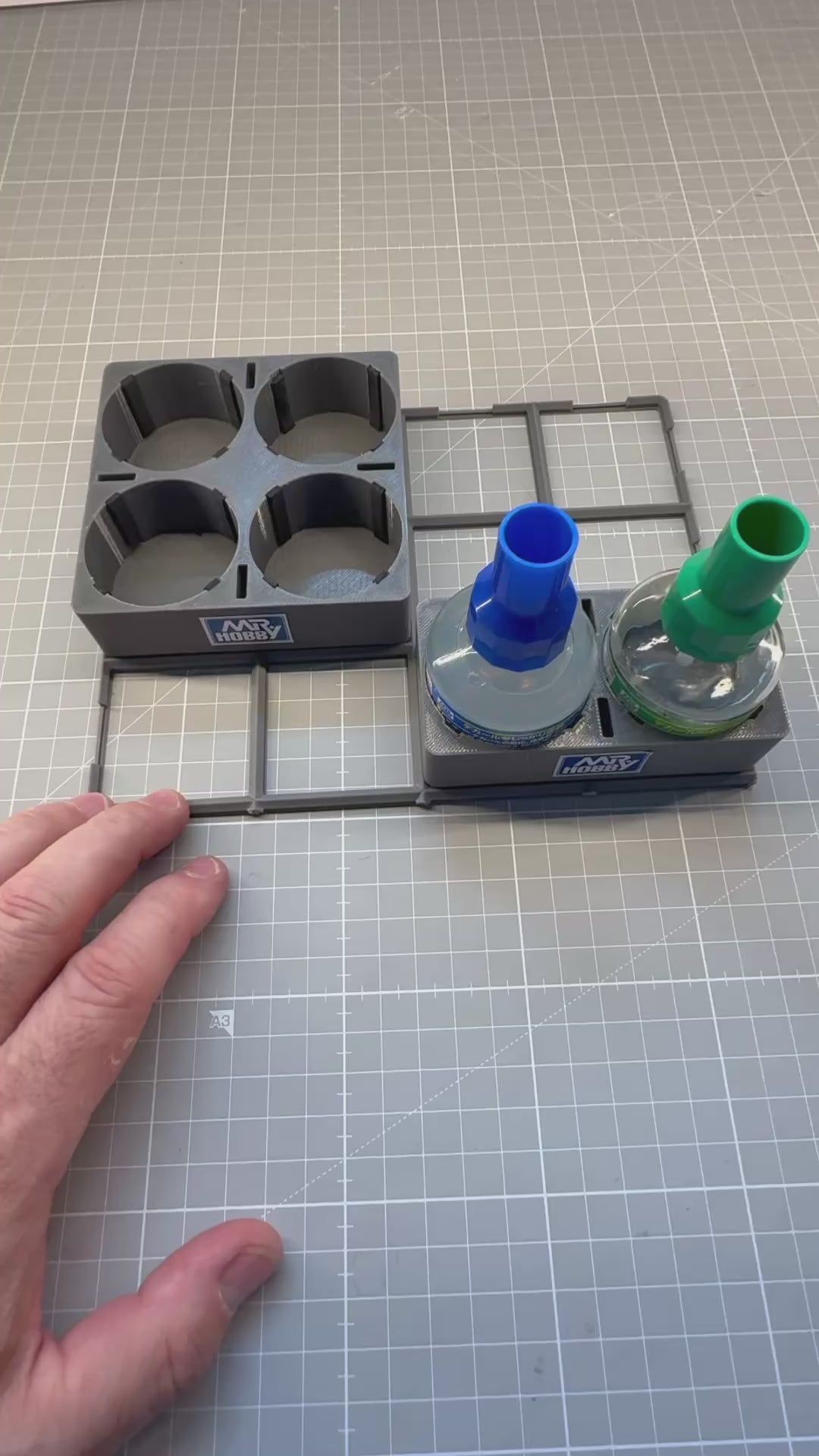 Mr. Hobby Decal Station with FREE Base | Mark Setter & Softer Bottle Holder | Modular Workbench Organiser | Scale Modelling Tools